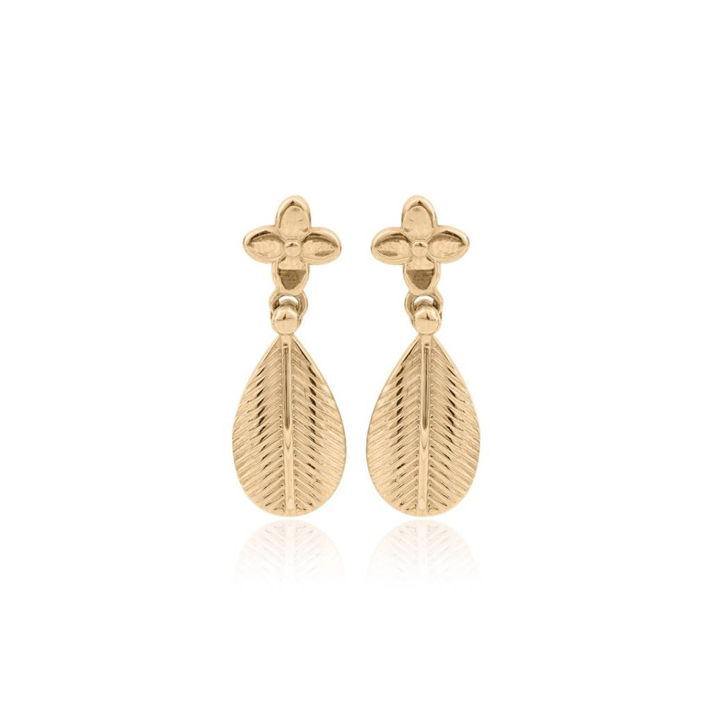 Golden Leafy Hazel Earrings : ZLE-1119Y