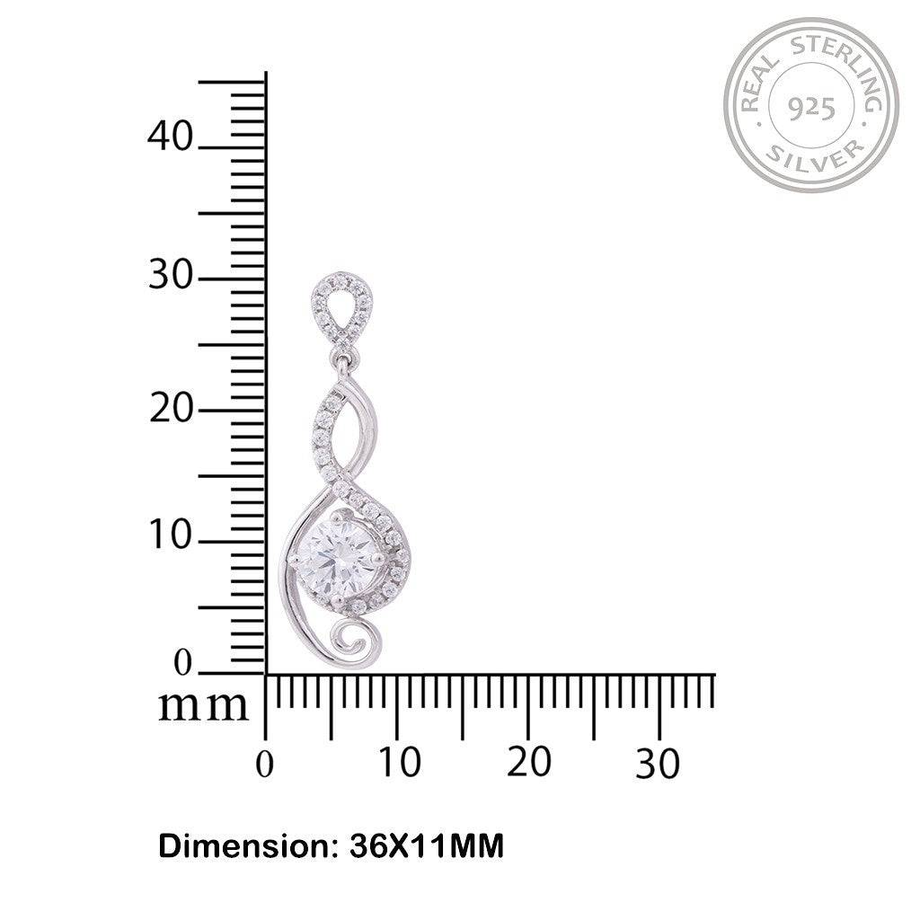 Silver Round Infinity Bold Drop Earrings : ZLE-1120