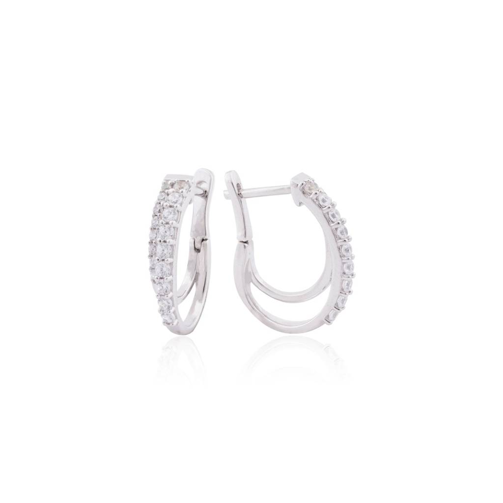 Silver Shining Semi-Hoop Earrings : ZLE-1126