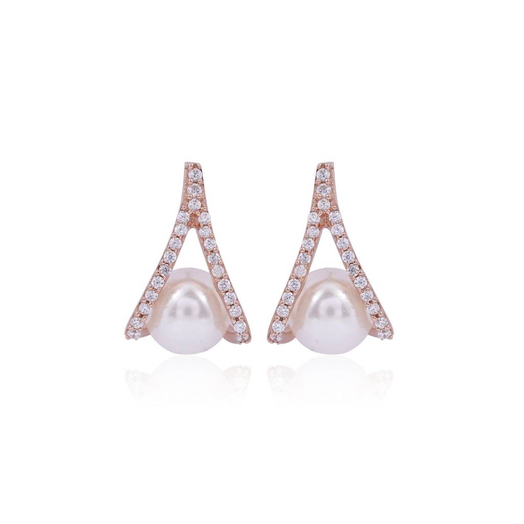 Rose Gold Mother Of Pearl Drop Earrings : ZLE-1127