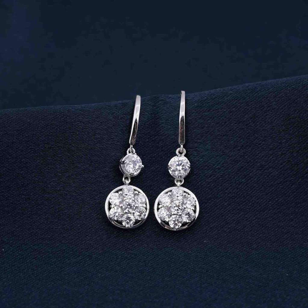 Silver Zircon Drizzle Drop Earrings : ZLE-1128