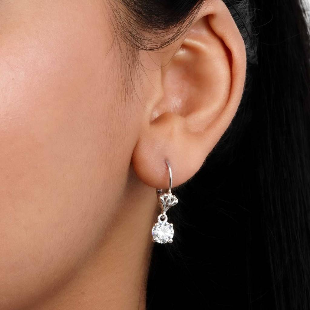 Silver Crown Drop Earrings : ZLE-1130