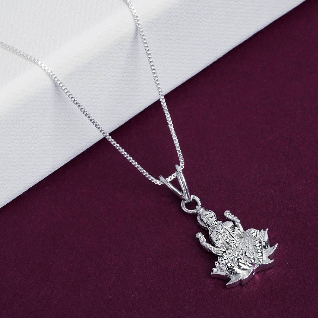 Silver Mata Laxmi Mahalaxmi Silver Religious Pendant : ZLGDP-1006