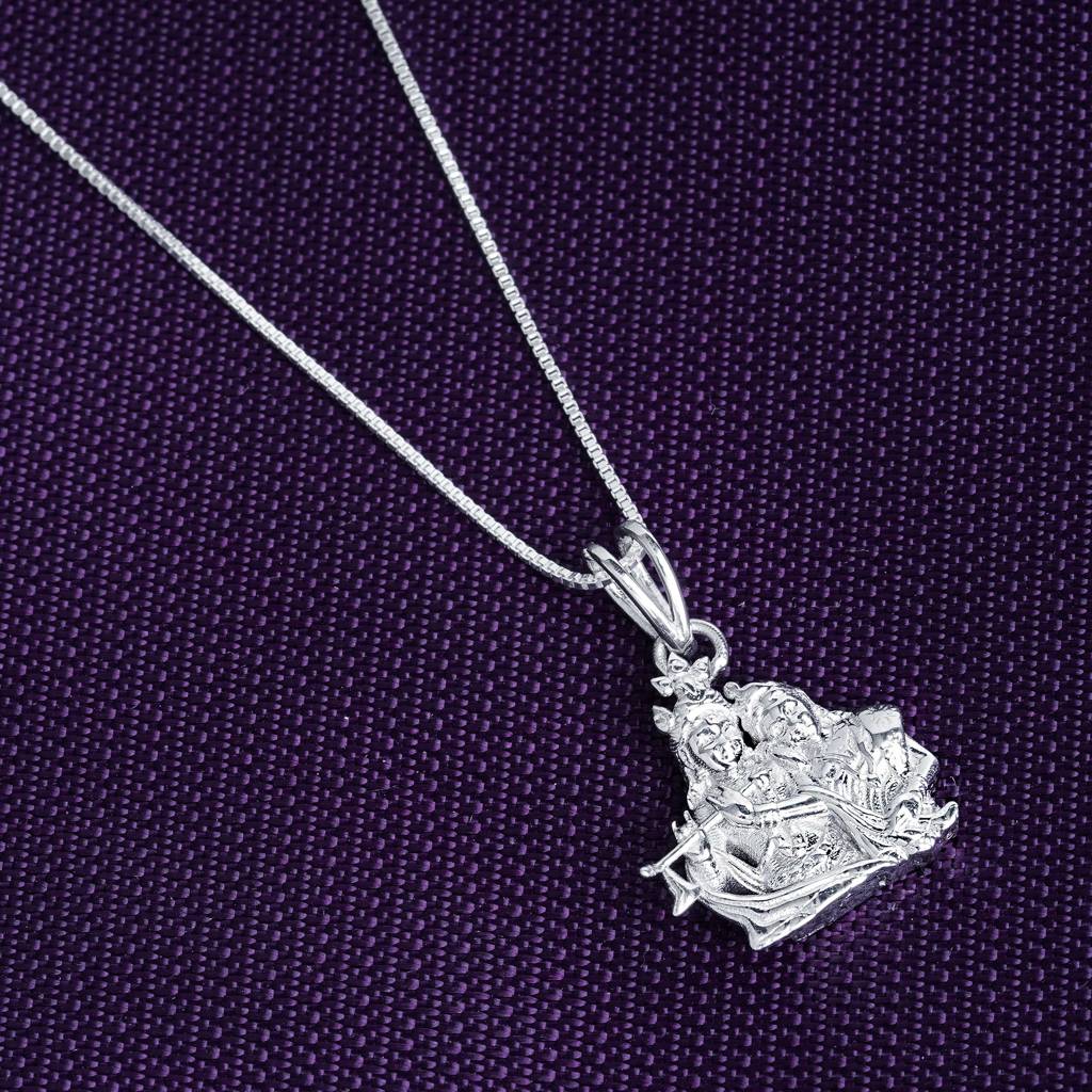 Silver Lord Radha Krishna Love Silver Pendant : ZLGDP-1008