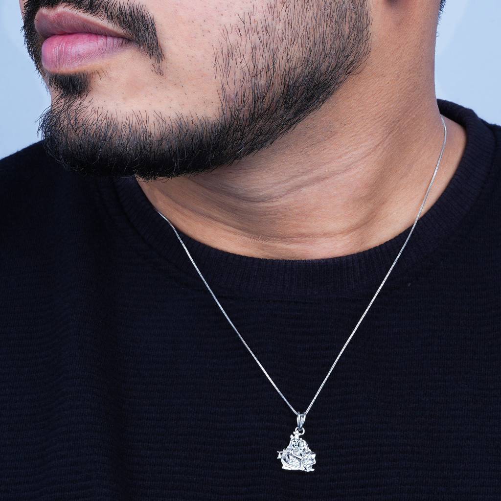 Silver Lord Radha Krishna Love Silver Pendant : ZLGDP-1008