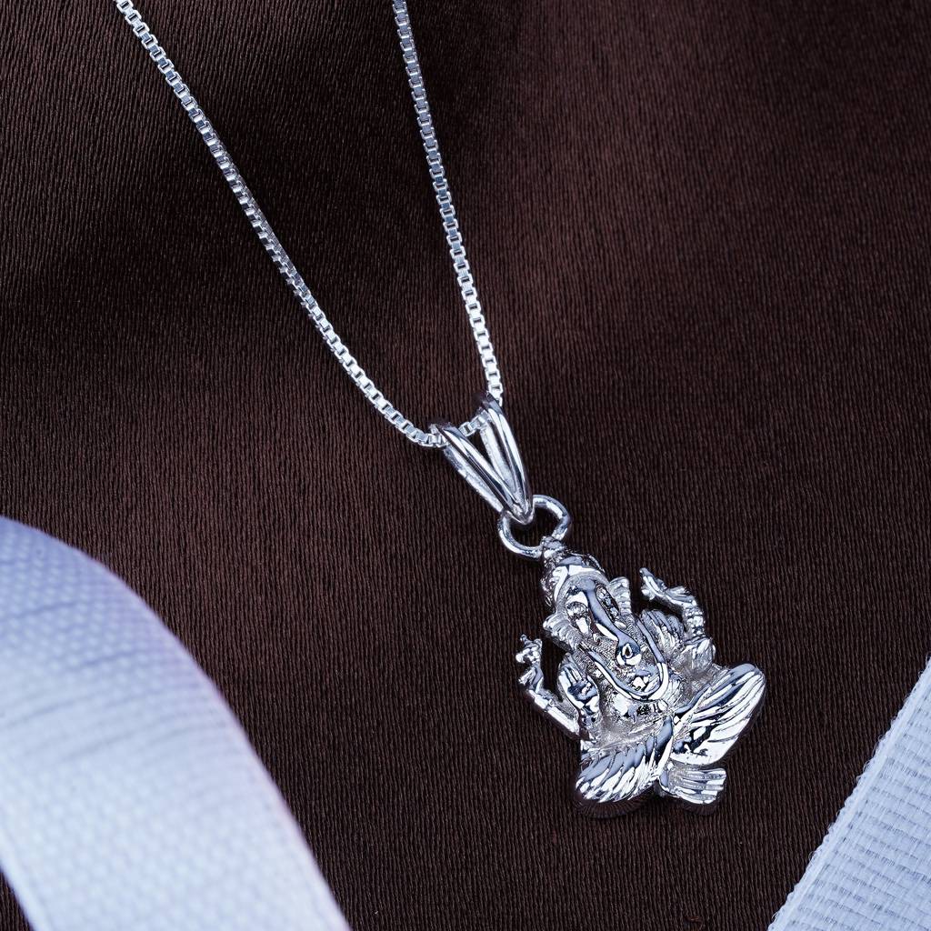 Sterling Silver God Ganesha Pendant : ZLGDP-1014