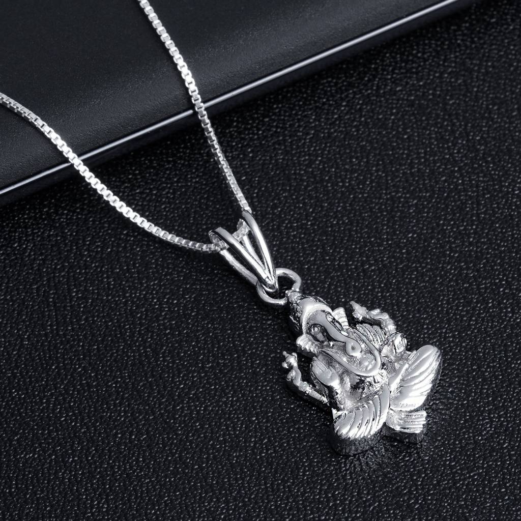 Sterling Silver God Ganesha Pendant : ZLGDP-1014
