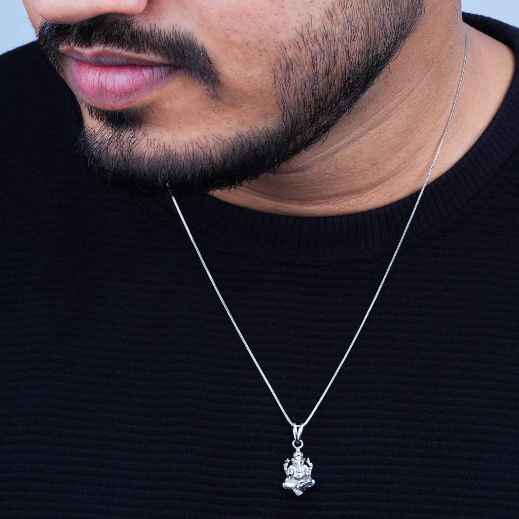 Sterling Silver God Ganesha Pendant : ZLGDP-1014