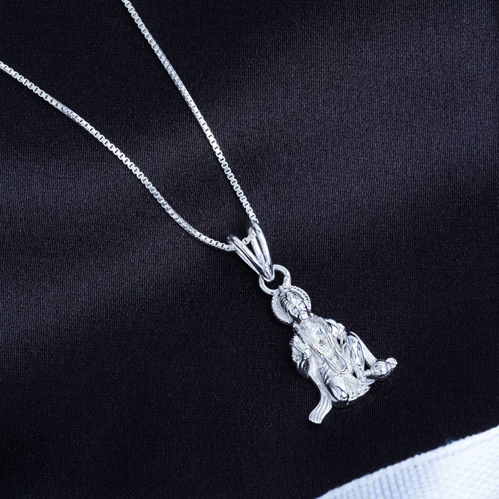 Silver God Bajrang Bali Hanuman Pendant : ZLGDP-1015