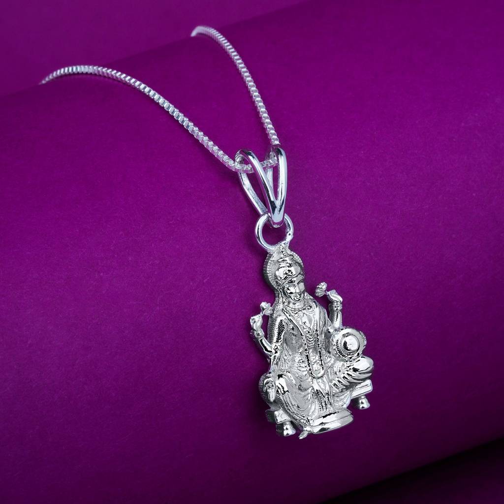 Silver Goddess Laxmi Pendant Blessing : ZLGDP-1017