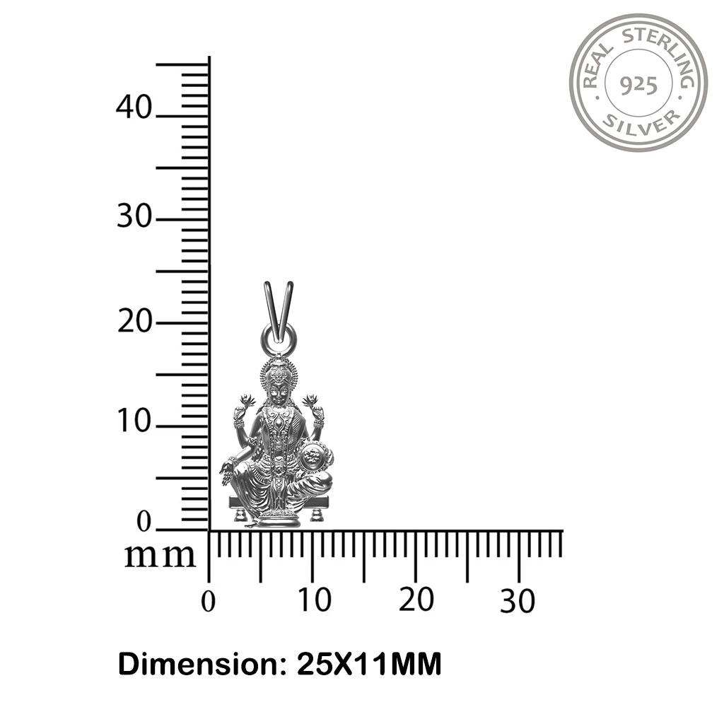 Silver Goddess Laxmi Pendant Blessing : ZLGDP-1017