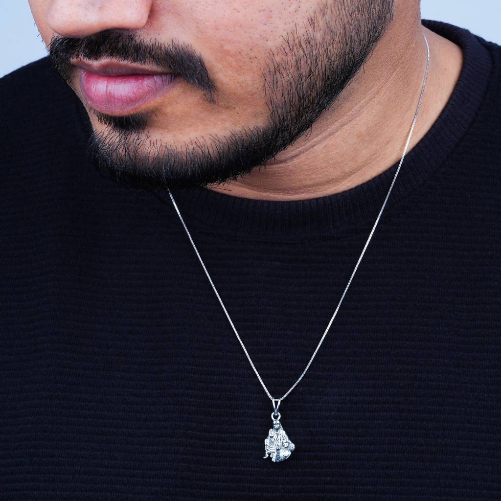 Silver Shree Sai Baba Pendant : ZLGDP-1018