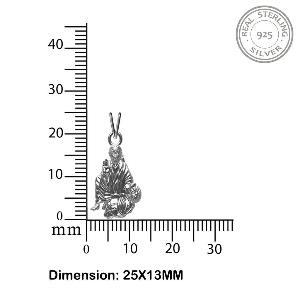 Silver Shree Sai Baba Pendant : ZLGDP-1018