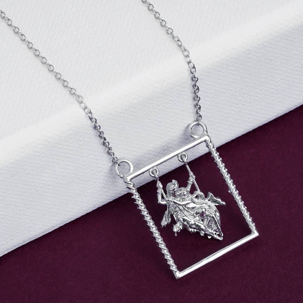 Silver Lord Radha Krishna Love Silver Pendant : ZLGDP-1019