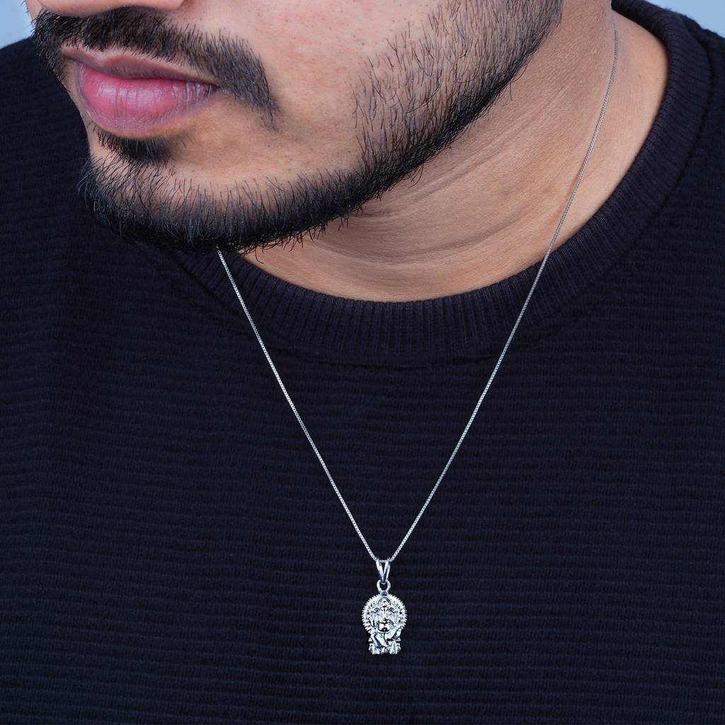 Silver God Shree Ganesha Pendant : ZLGDP-1022