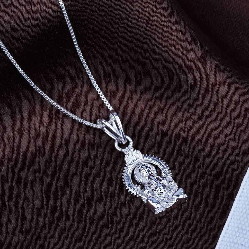 Silver Shree Ganesha Sitting Pendant : ZLGDP-1033