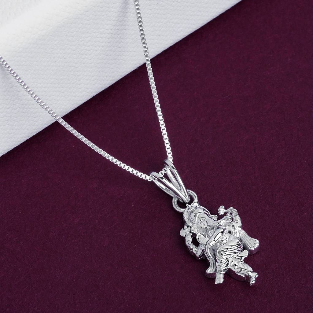 Silver God Ganesha Blessing Silver Pendant : ZLGDP-1035