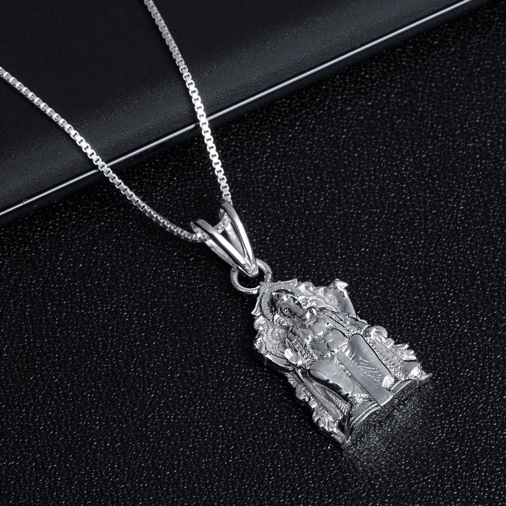 Silver Lalbagcha Raja Idol Silver Pendant : ZLGDP-1042