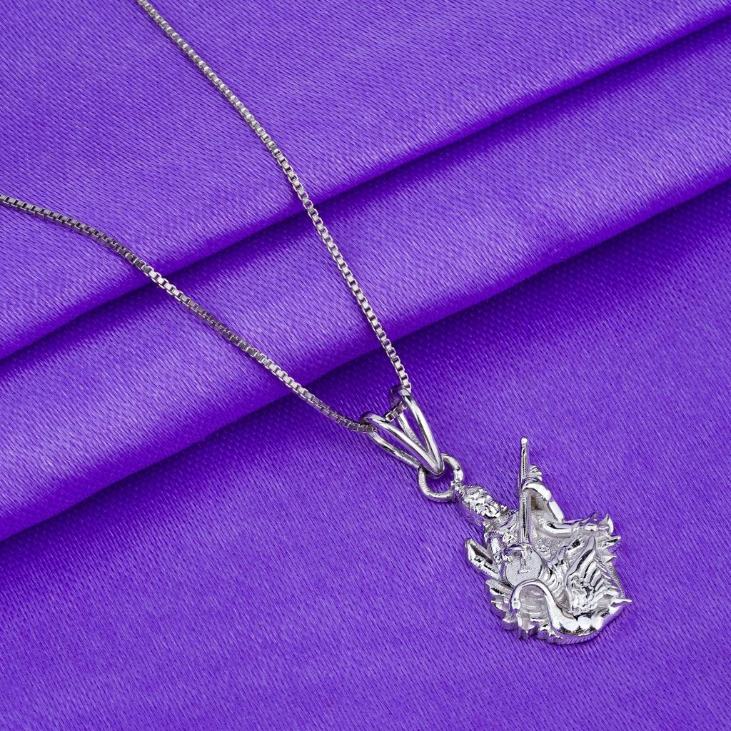 Silver Maa Saraswati With Veena Pendant : ZLGDP-1047
