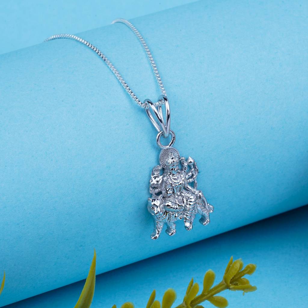 Sterling Silver Goddess Durga Maa Pendant : ZLGDP-1051