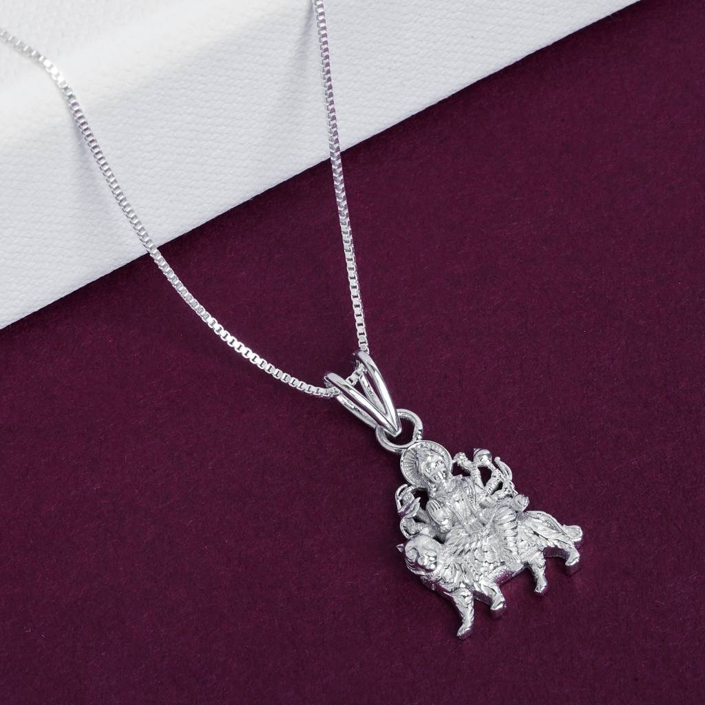 Sterling Silver Goddess Durga Maa Pendant : ZLGDP-1051