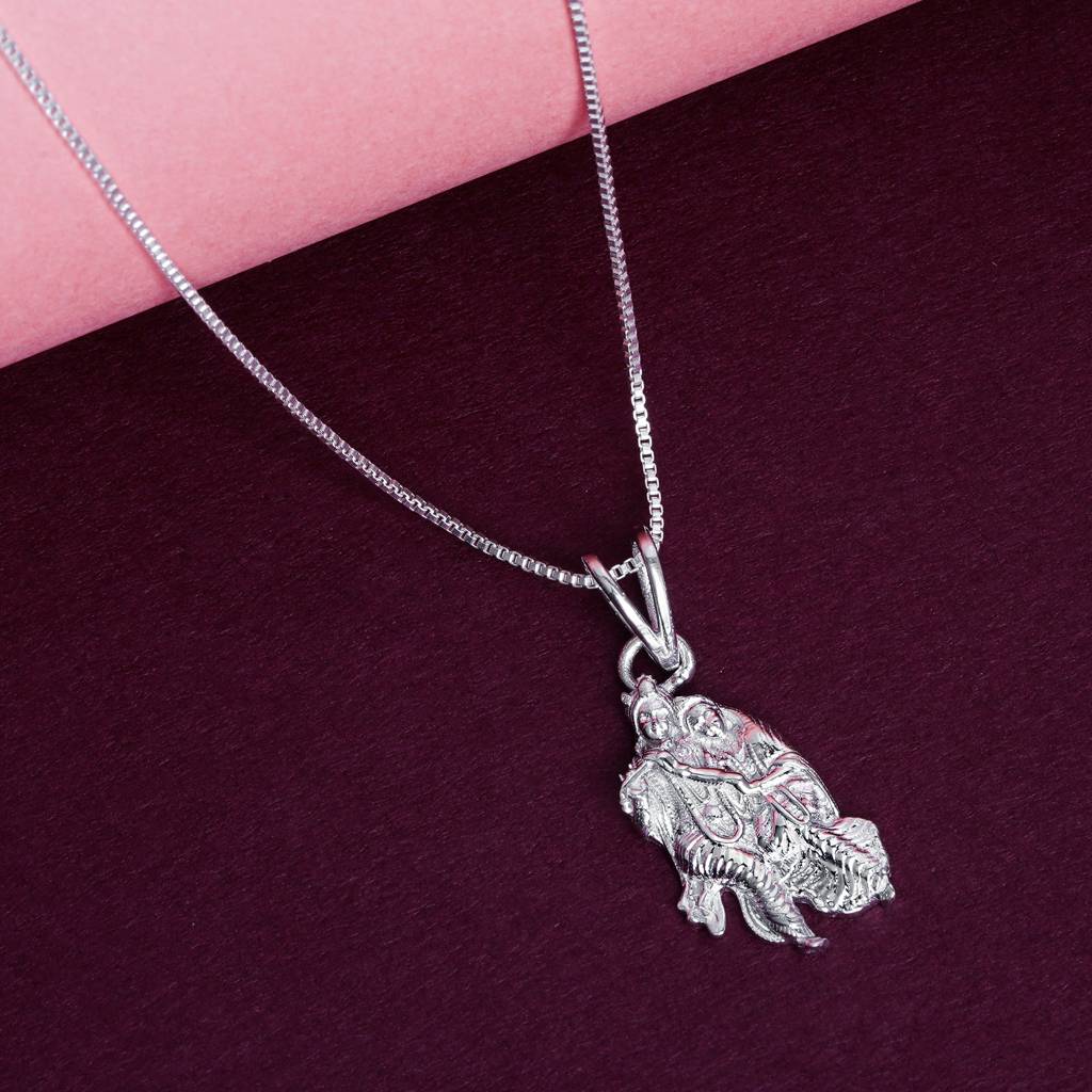 Sterling Silver God Krishna Pendant : ZLGDP-1052