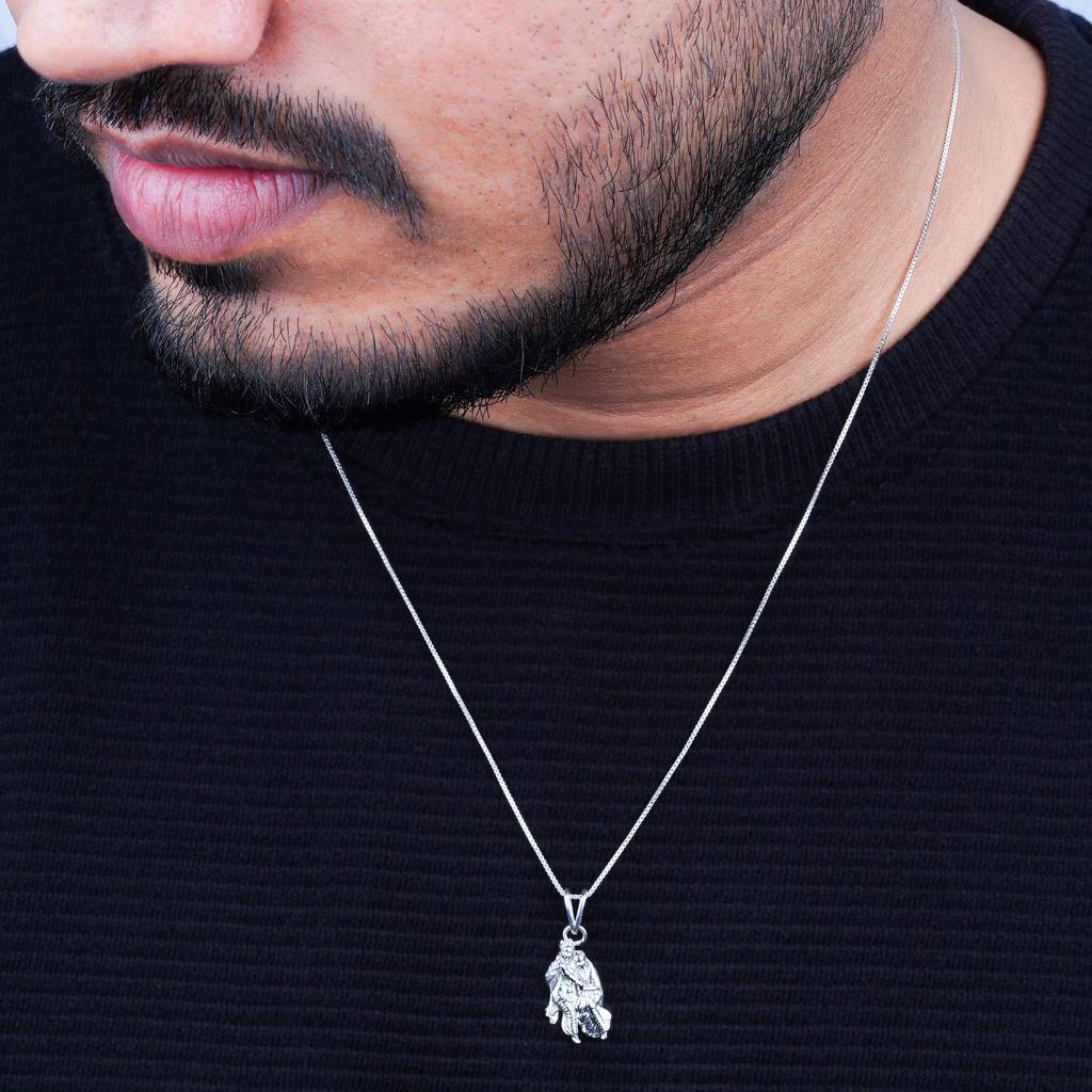 Sterling Silver God Krishna Pendant : ZLGDP-1052