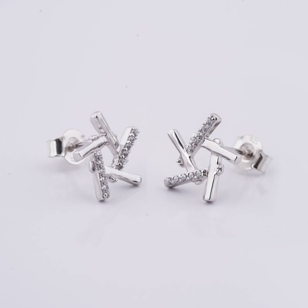 0.10Ct Moissanite Hollow Star Stud Earrings : ZLM10057
