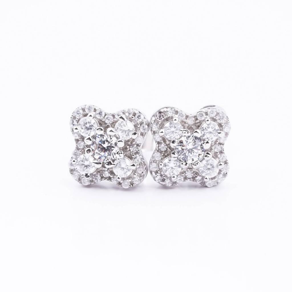1Ct Moissanite Clover Stud Earrings : ZLM10062