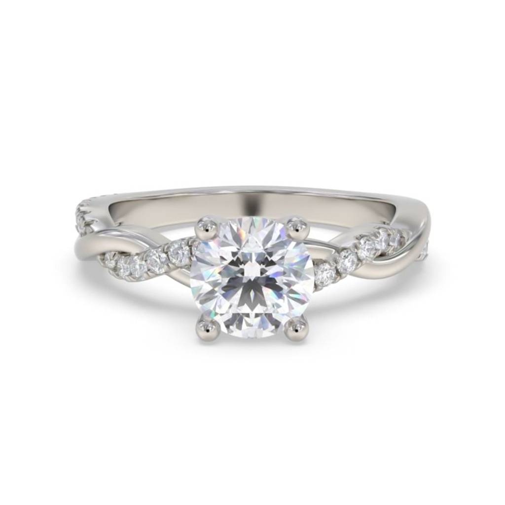 Silver Moissanite Twisted Ring : ZLM10080-10-1