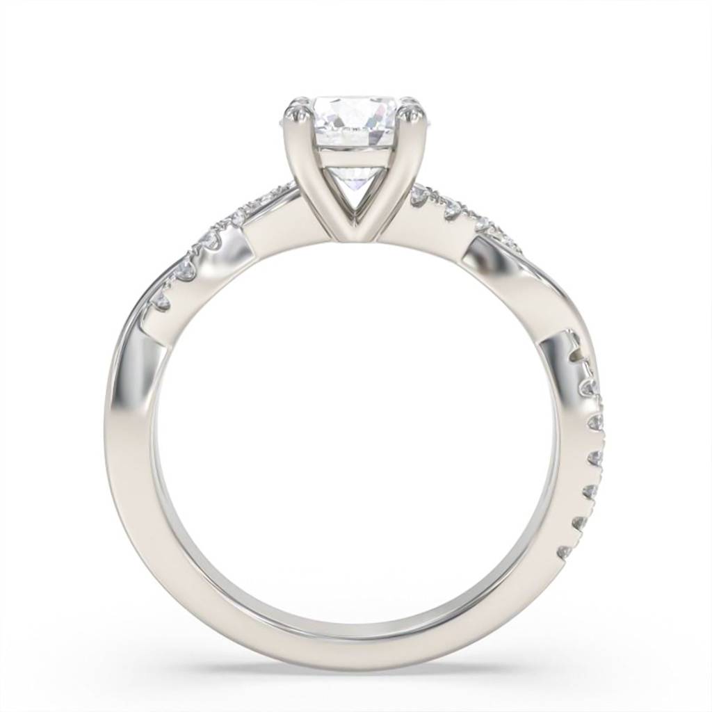 Silver Moissanite Twisted Ring : ZLM10080-10-1