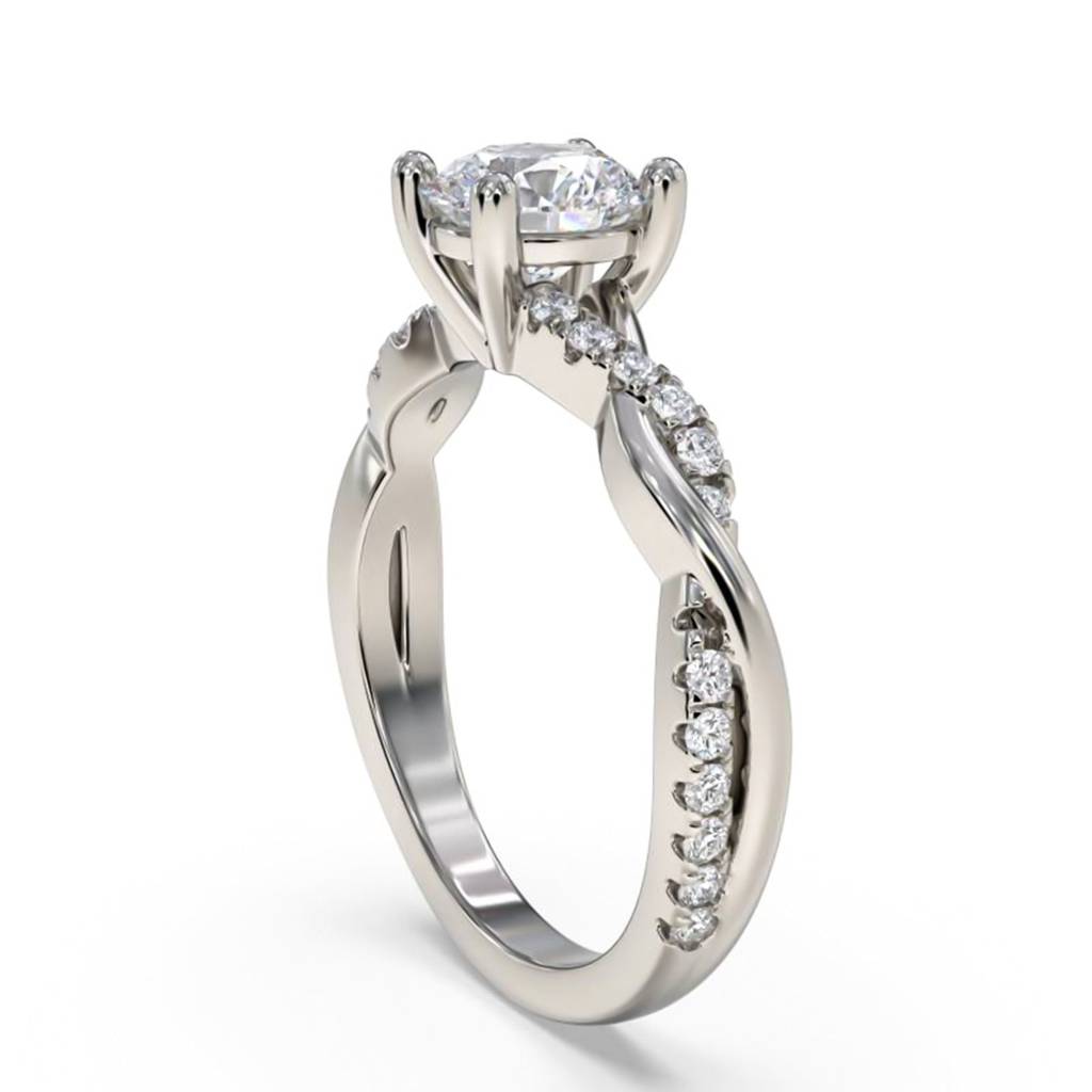 Silver Moissanite Twisted Ring : ZLM10080-10-1
