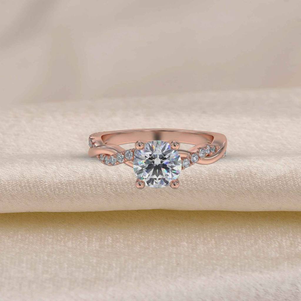 Silver Moissanite Twisted Ring : ZLM10080-10-1