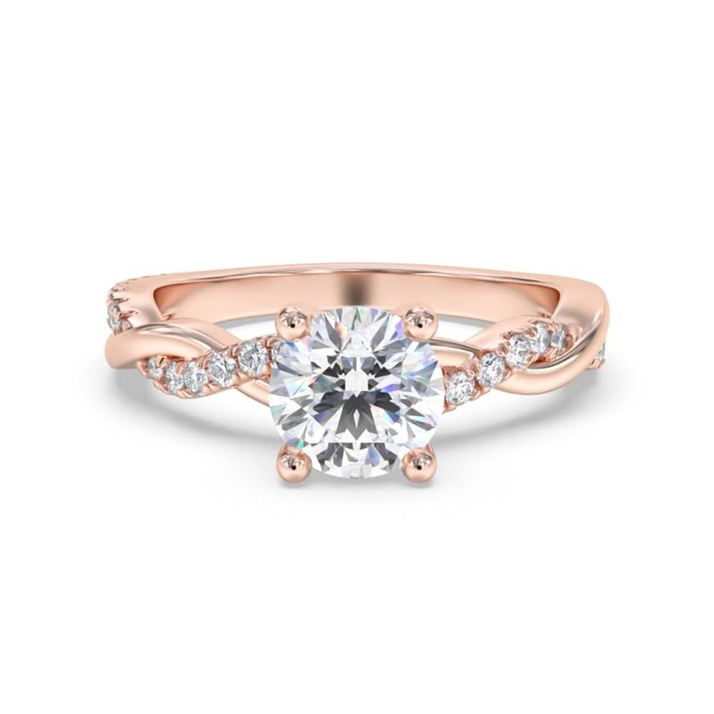 Silver Moissanite Twisted Ring : ZLM10080-10-1