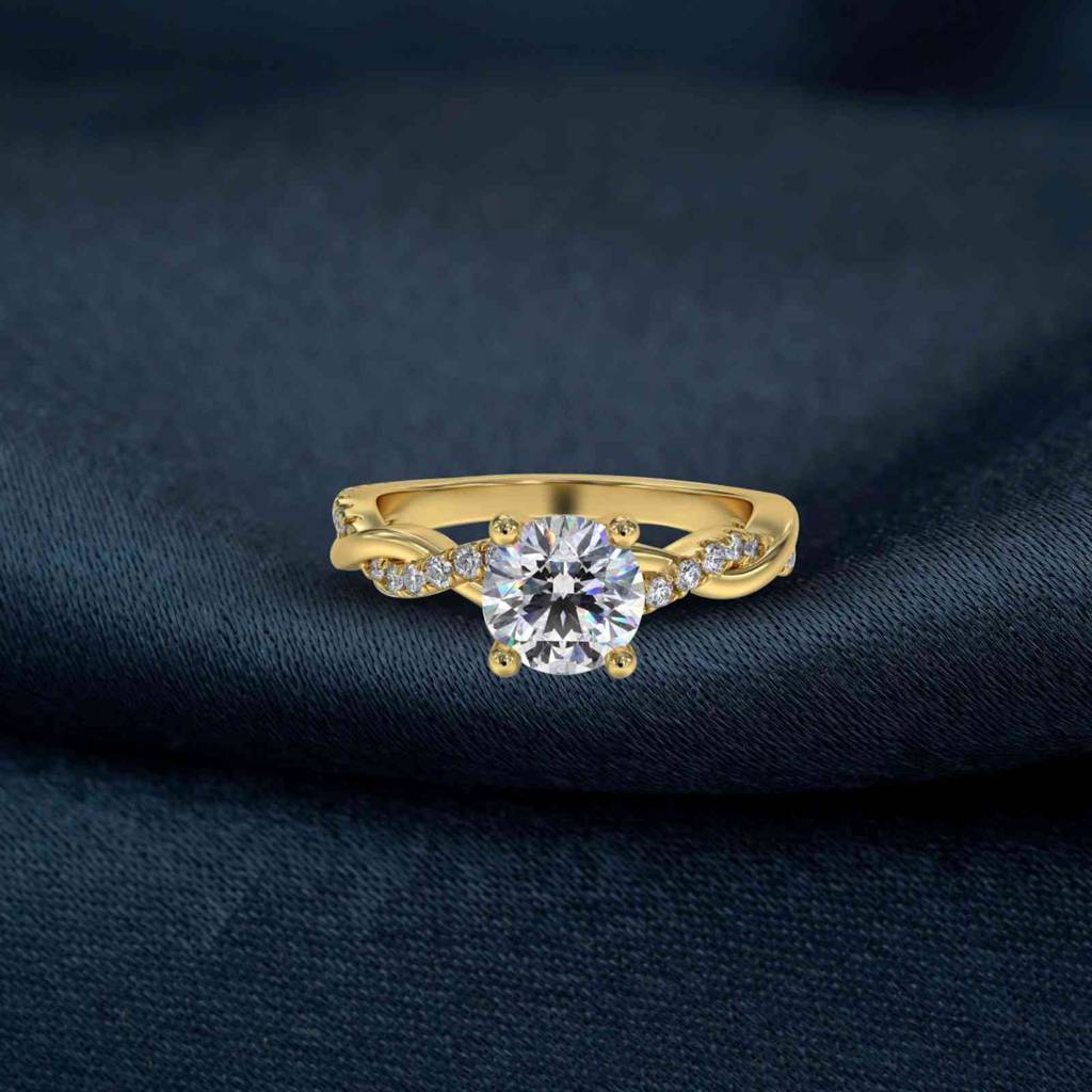 Silver Moissanite Twisted Ring : ZLM10080-10-1