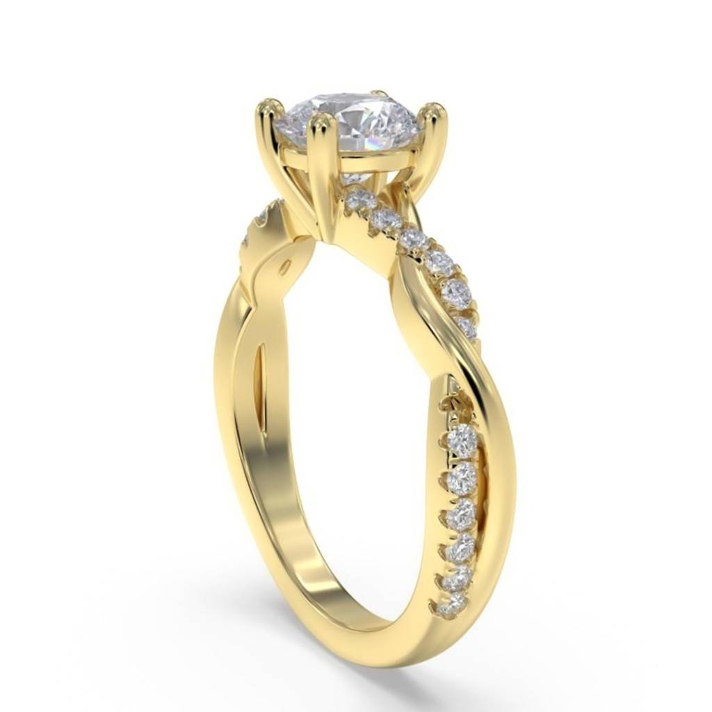 Silver Moissanite Twisted Ring : ZLM10080-10-1