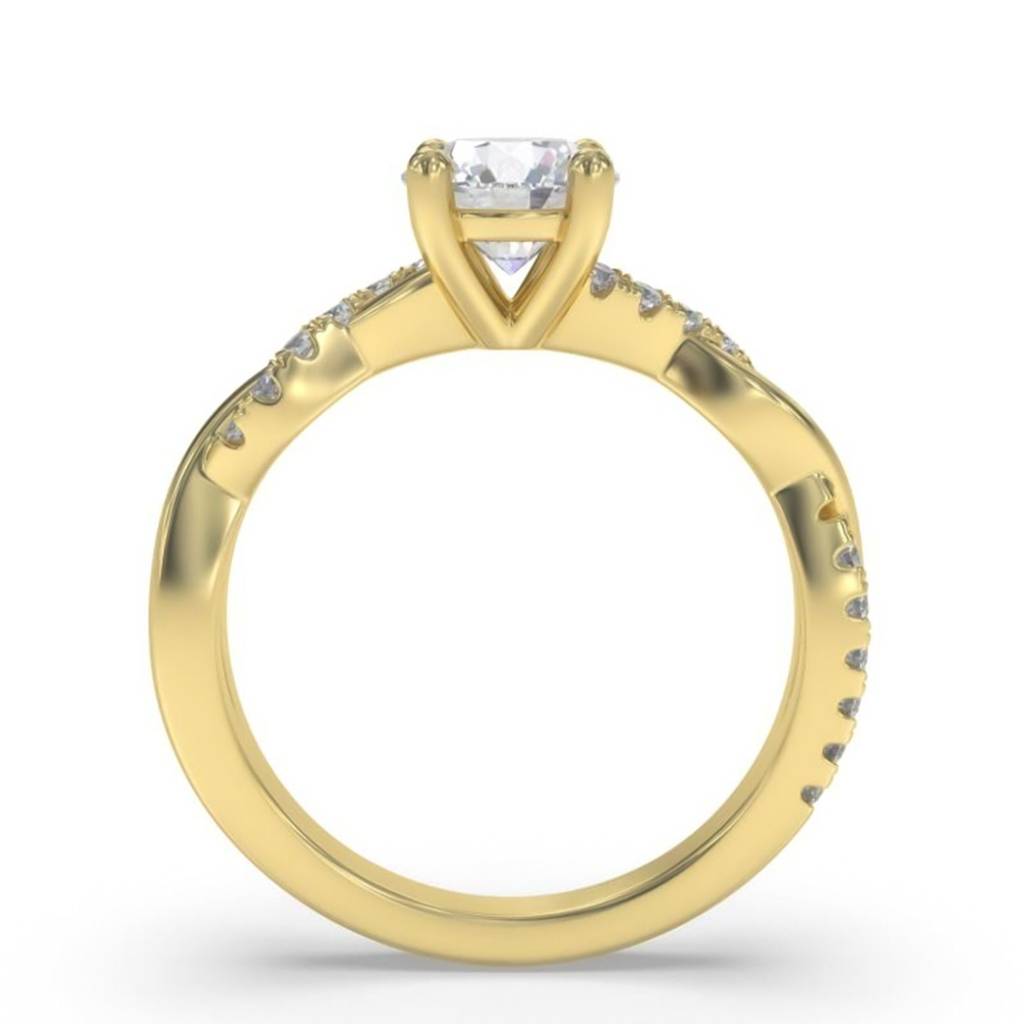 Silver Moissanite Twisted Ring : ZLM10080-10-1