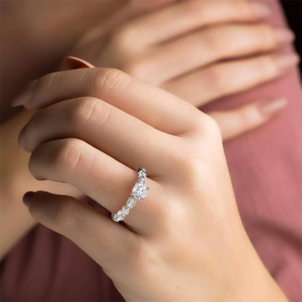 Infinity Twist Moissanite Engagement Ring : ZLM10085_10