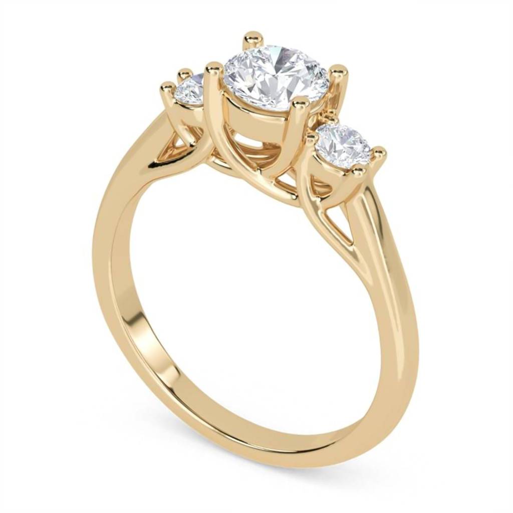 1.50 Carat Moissanite Calypso Unique Trilogy Ring : ZLM10087_10