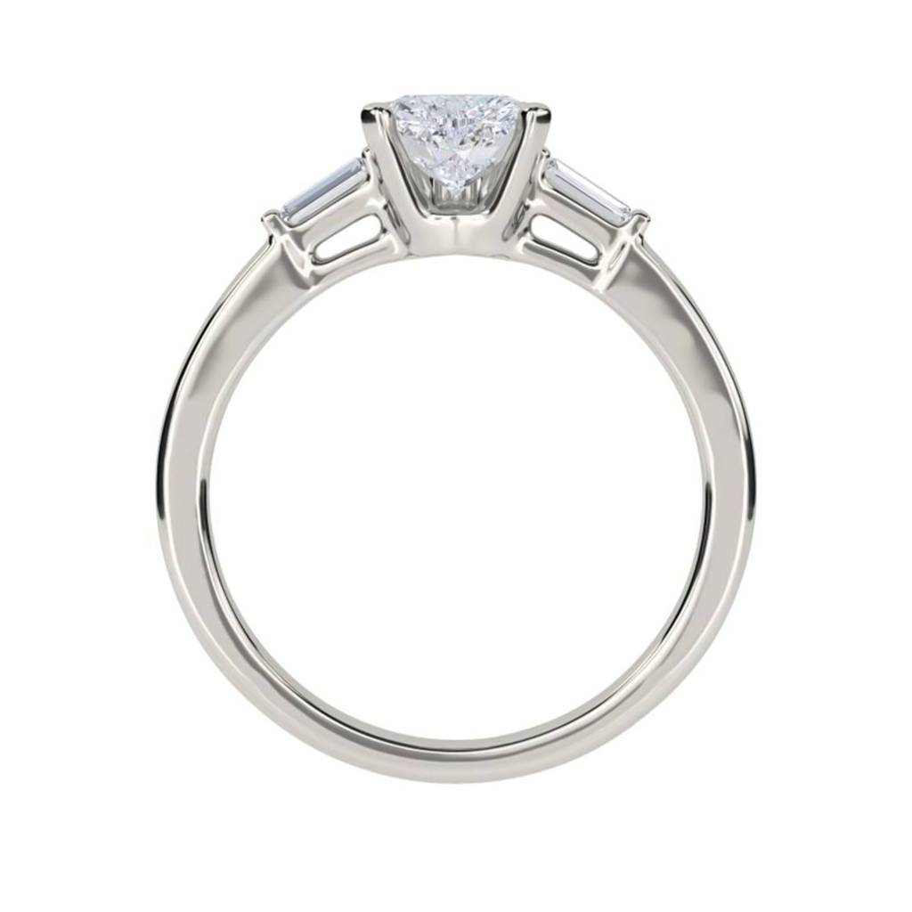 1 Carat Moissanite Lyra Modern Heart And Baguette Ring : ZLM10088_10