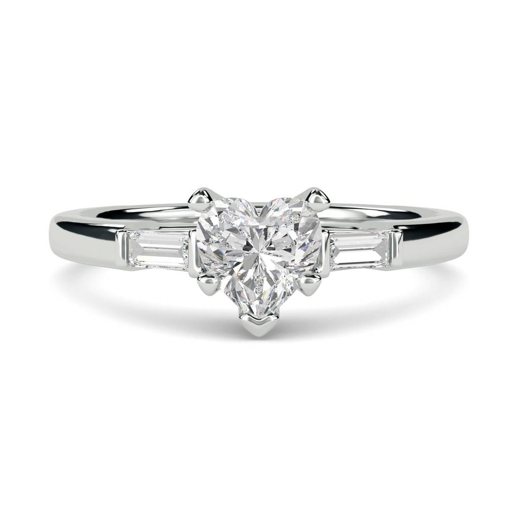 1 Carat Moissanite Lyra Modern Heart And Baguette Ring : ZLM10088_10