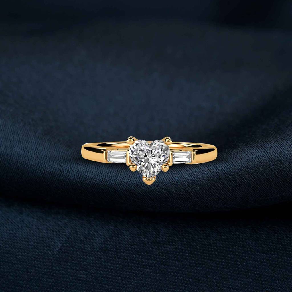 1 Carat Moissanite Lyra Modern Heart And Baguette Ring : ZLM10088_10