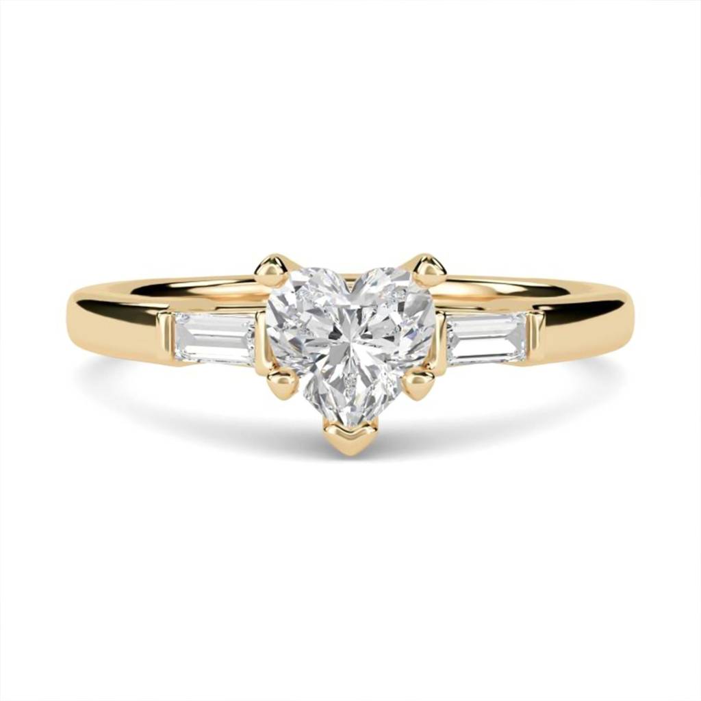 1 Carat Moissanite Lyra Modern Heart And Baguette Ring : ZLM10088_10