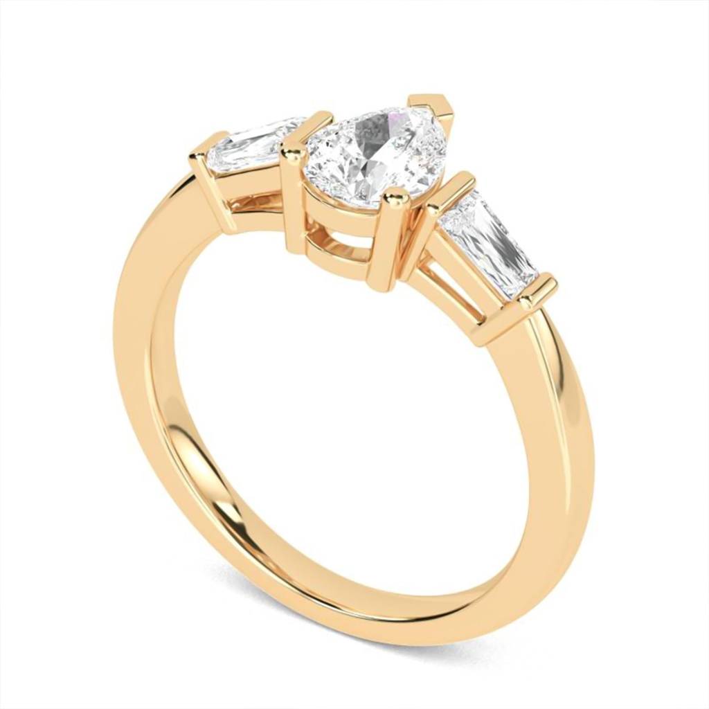 1.50 Carat Moissanite Deva Modern Trilogy Ring : ZLM10089_10