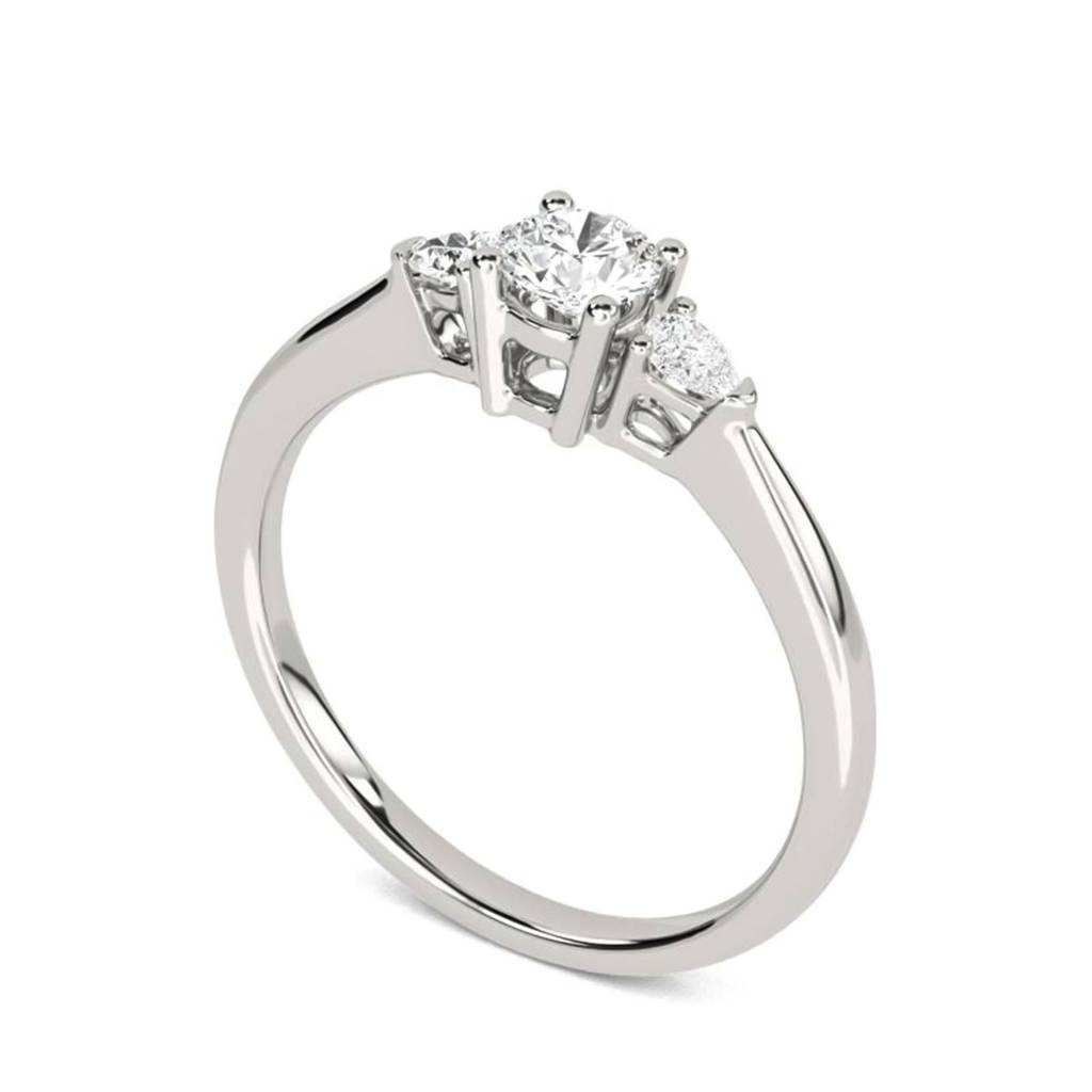 1Ct Moissanite Vega Round And Pear Trilogy Ring : ZLM10090_10