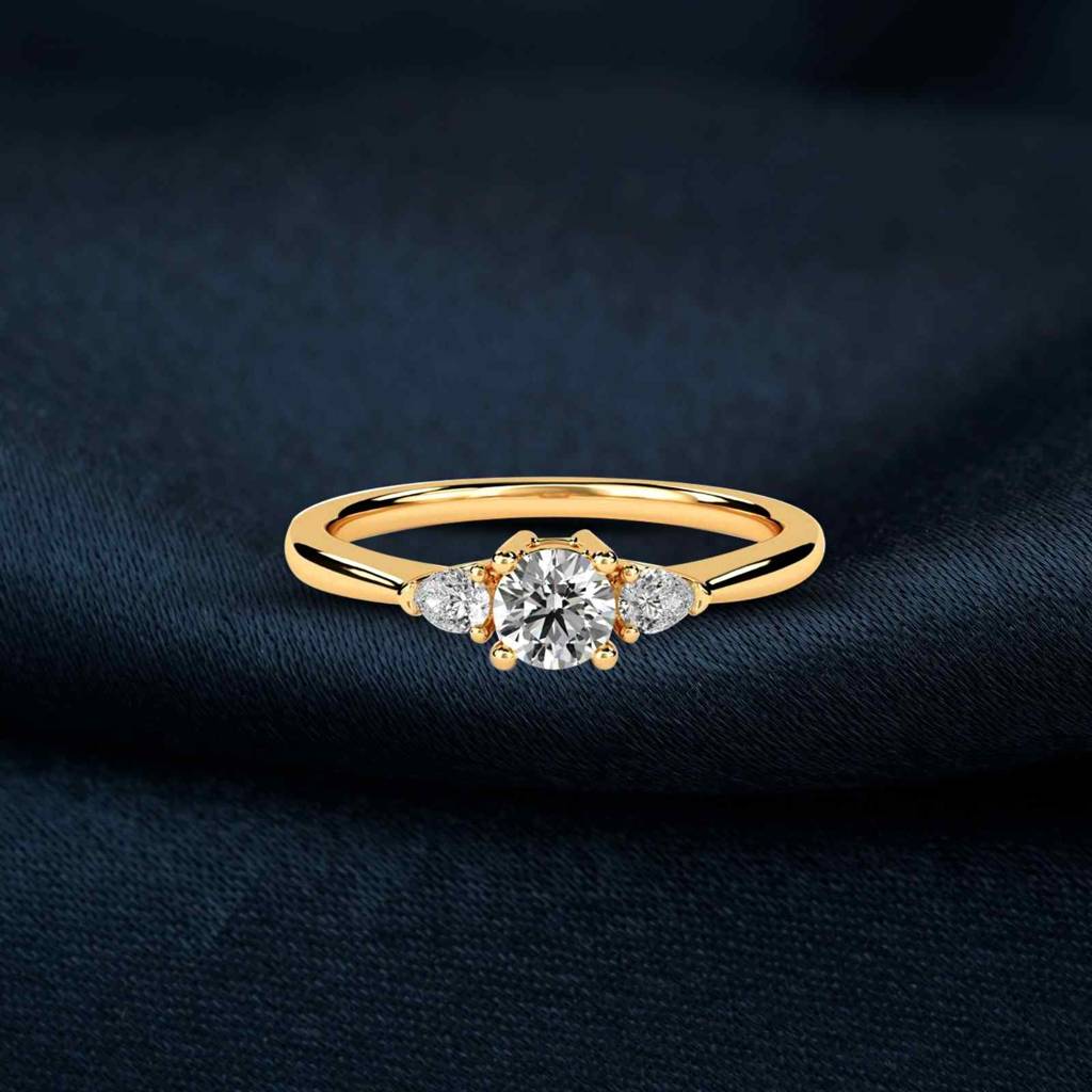 1Ct Moissanite Vega Round And Pear Trilogy Ring : ZLM10090_10