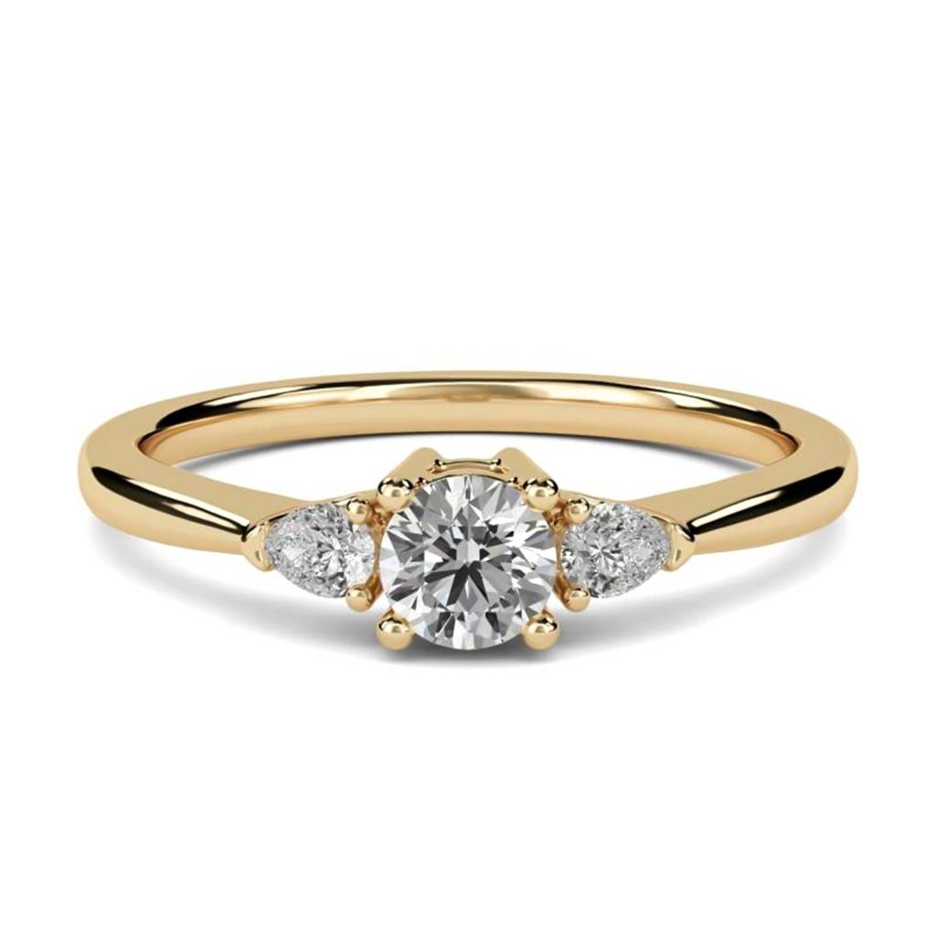 1Ct Moissanite Vega Round And Pear Trilogy Ring : ZLM10090_10