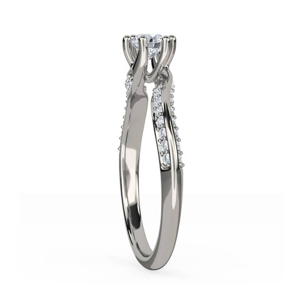 0.75 Carat Moissanite Willow Round Engagement Ring : ZLM10091_10