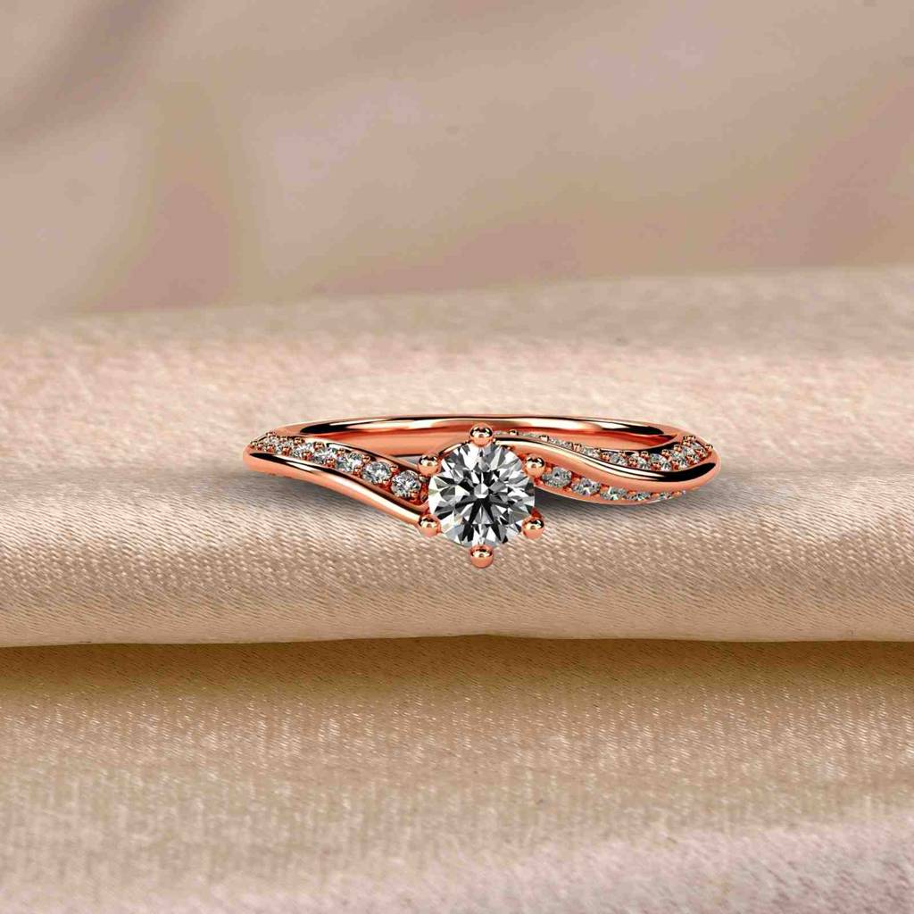 0.75 Carat Moissanite Willow Round Engagement Ring : ZLM10091_10