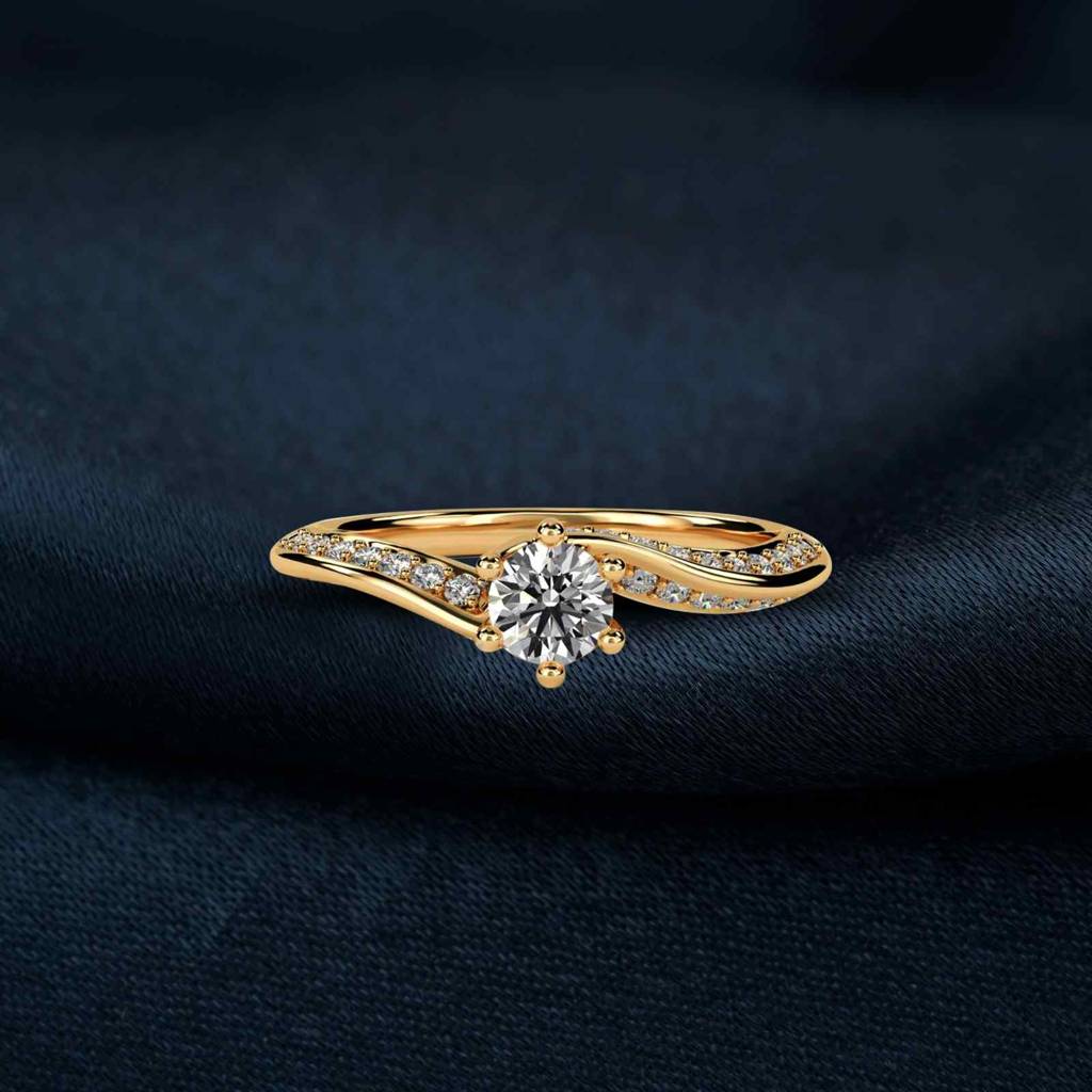 0.75 Carat Moissanite Willow Round Engagement Ring : ZLM10091_10